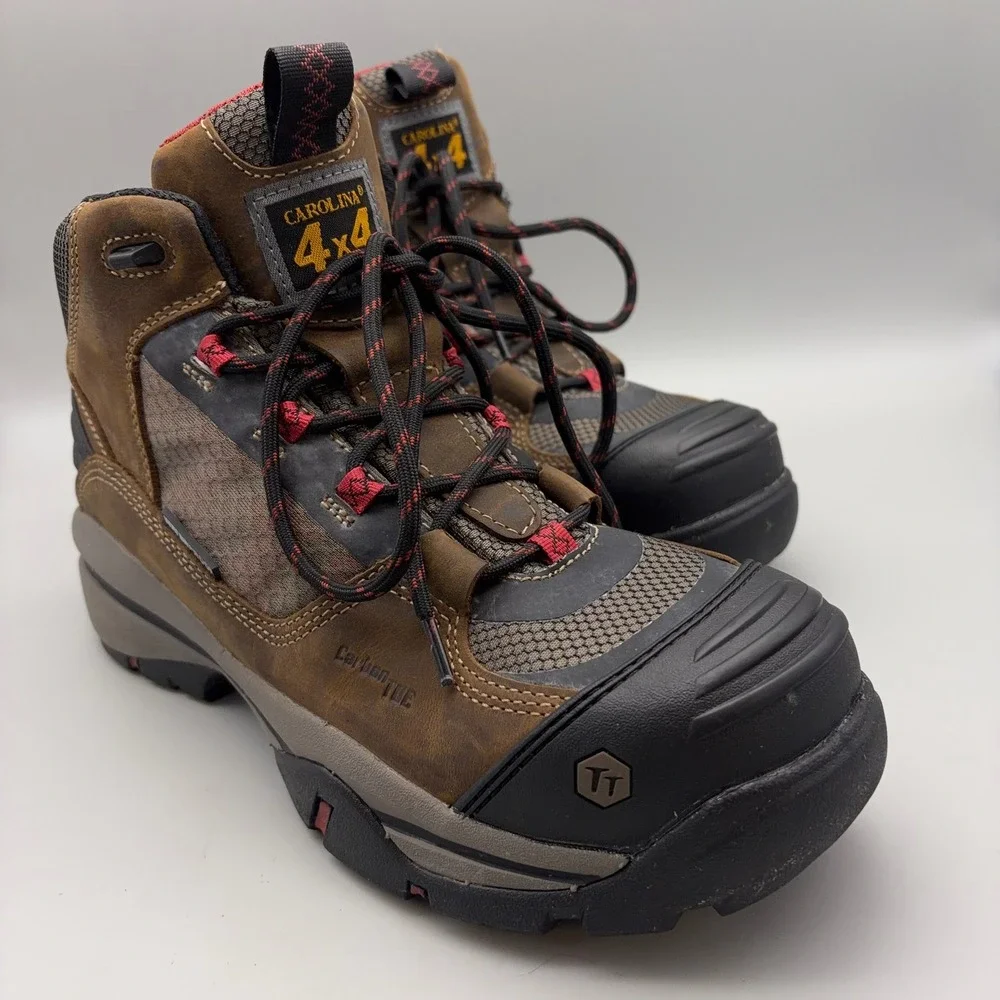 Carolina Work Boots Men 9.5 Brown Solid Carbon Toe Waterproof Extension 5